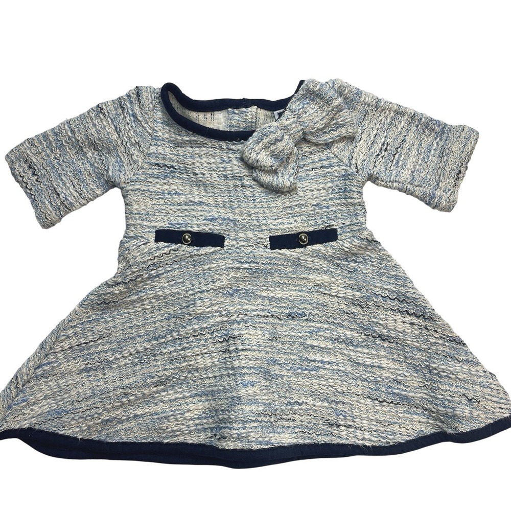 Janie and Jack girl's tweed BOUCLÉ bow dress. Size 6-12M